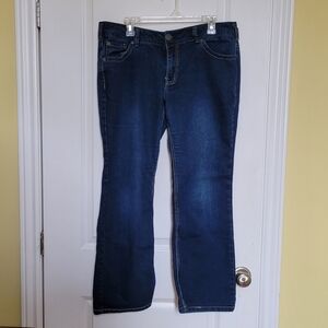 Ricki's jeans boot cut Claire style dark wash mid rise plus size denim blue 33